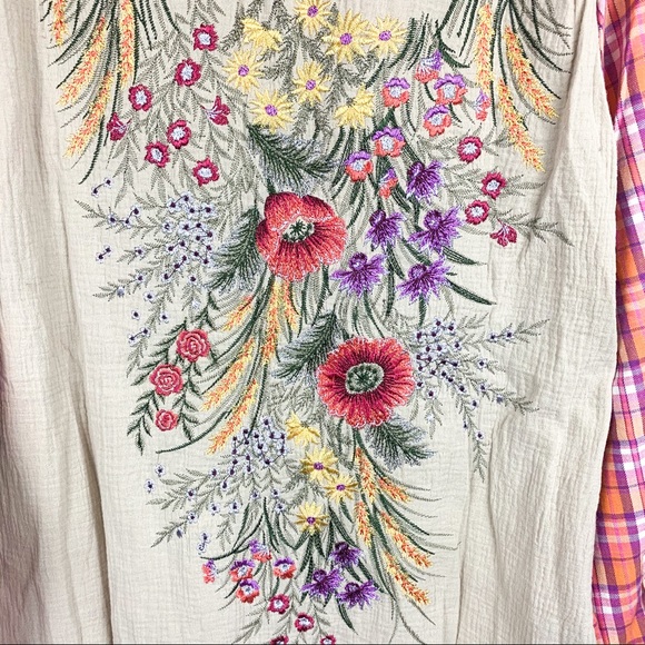 NWT Aratta Masterpiece Plaid Bird Embroidery Shirt - Picture 5 of 10